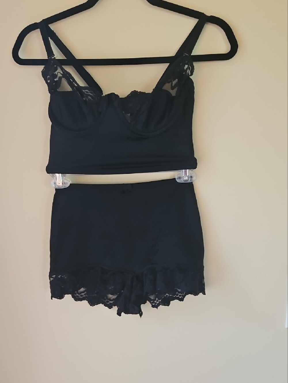 Body Slimmers by Nancy Ganz Black Lace Lingerie Set